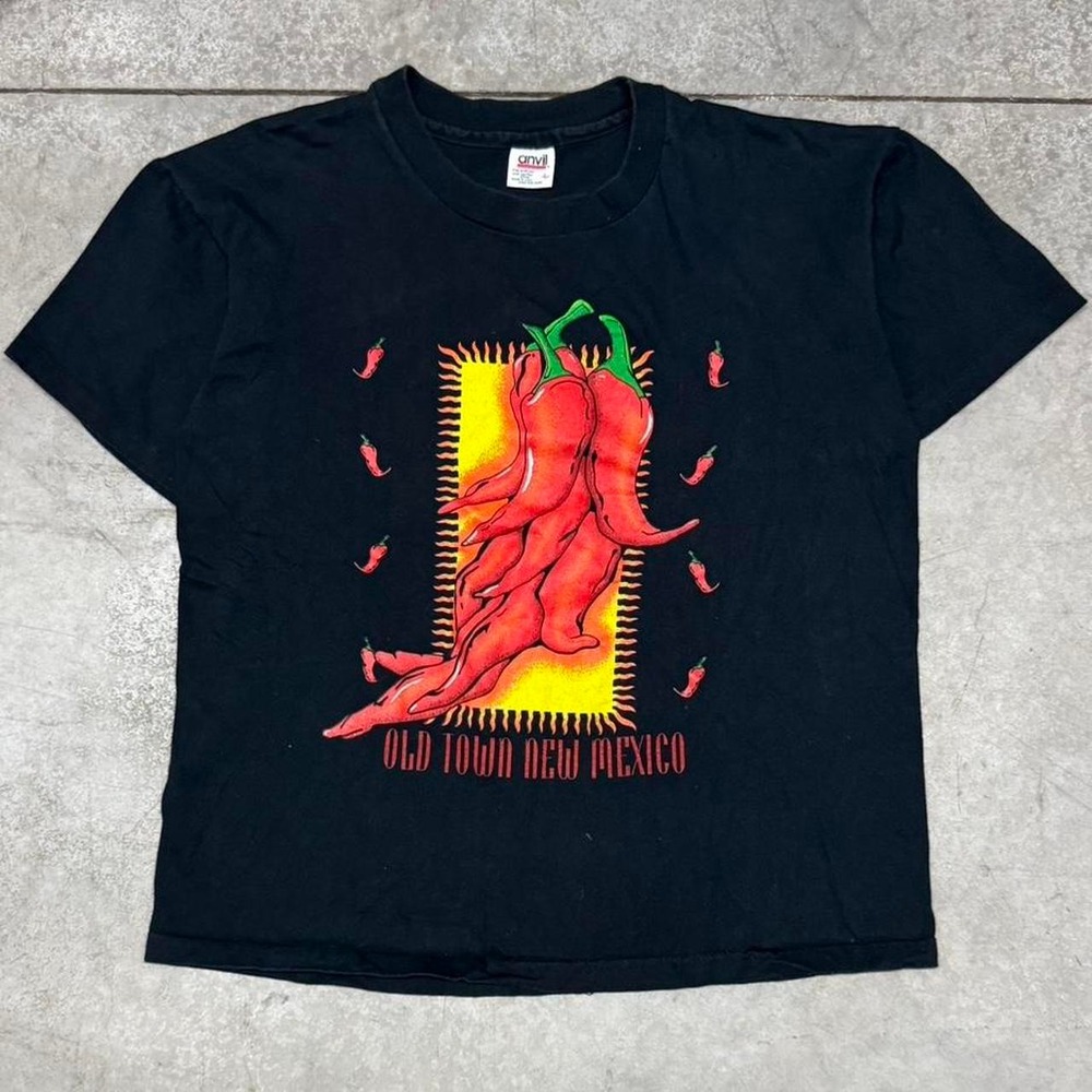 Old Town New Mexico Chili Pepper Vintage 90s Anvil Shirt  Sz Large